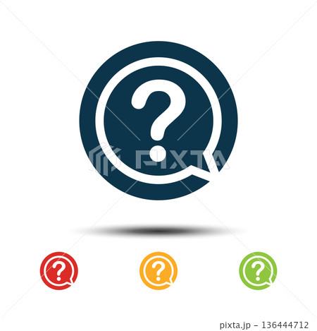 Set Question Mark Icon Vector Template. Colorful Help Desk Icon Logo. Set Question Mark Icon Vector Template. Colorful Help Desk Icon Logo. 136444712