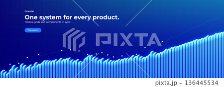 Financial Growth Stock Market Graphic, Economy Trade Graph, Data Chart Business Development Strategy Finance, Invest Background Concept, Global Digital Sale Analysis, Year Plan. Vector Illustration 136445534
