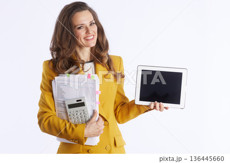 Confident Finance Professional with Tablet Confident Finance Professional with Tablet 136445660