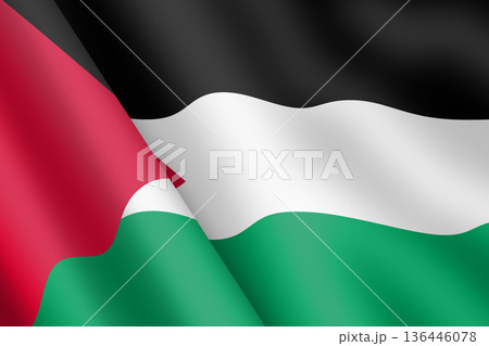 Palestine waving flag 3d illustration 136446078