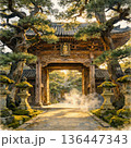 鎌倉　古都巡礼04　建長寺　水彩画 136447343