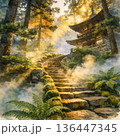 鎌倉　古都巡礼06　水彩画 136447345