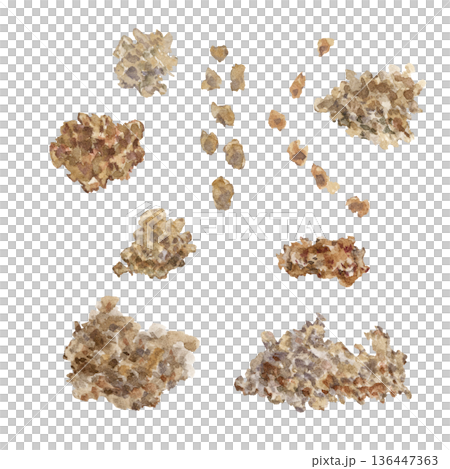 Set of whole grain, rustic, freshly baked breads with crumbs. Watercolor illustrations of bread in warm neutral tones for food blogs, bakery websites, and farm-to-table interior design. Set of whole grain, rustic, freshly baked breads with crumbs. Watercolor illustrations of bread in warm neutral tones for food blogs, bakery websites, and farm-to-table interior design. 136447363