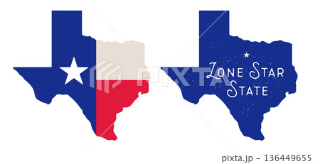 Texas state map silhouette, lone star state symbol 136449655