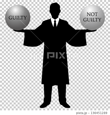 量刑する男性裁判官① 136451289