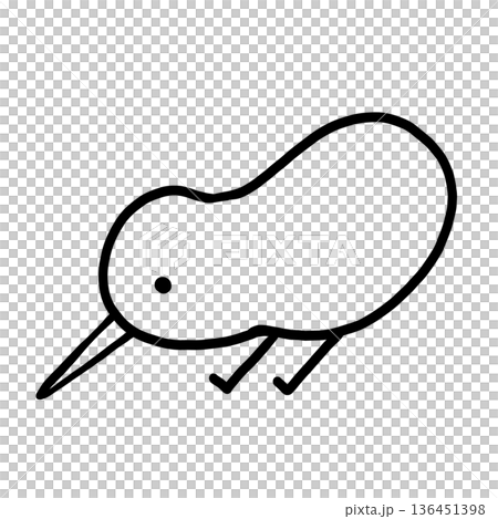 一幅幾維鳥的線條簡略畫。 一幅幾維鳥的線條簡略畫。 136451398