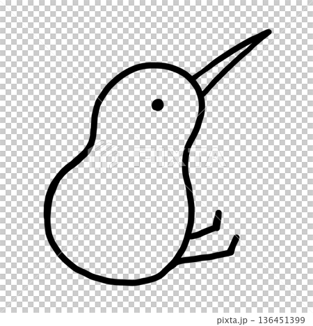 一幅幾維鳥的線條簡略畫。 一幅幾維鳥的線條簡略畫。 136451399