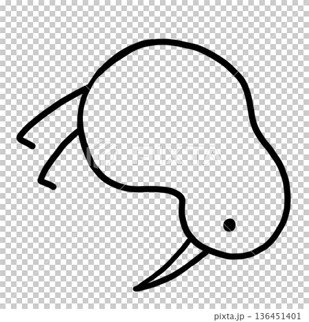 一幅幾維鳥的線條簡略畫。 136451401