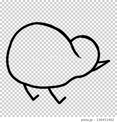 一幅幾維鳥的線條簡略畫。 一幅幾維鳥的線條簡略畫。 136451402