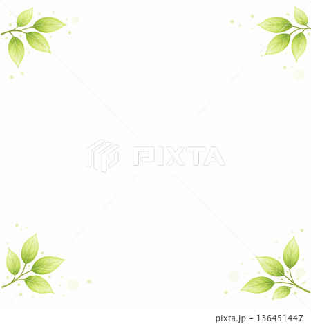 水彩風 パステル花のスクエアフレーム 春のフラワー背景イラスト素材 136451447