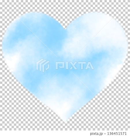Heart-shaped blue sky background illustration 136451571