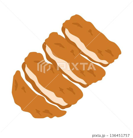 Breaded Chicken Cutlet or Chicken Katsu illustration Breaded Chicken Cutlet or Chicken Katsu illustration 136451757