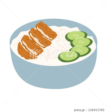 Chicken katsu with rice, japanese food Chicken katsu with rice, japanese food 136451760