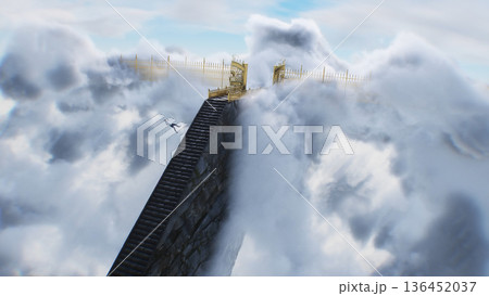 a sinner man fall from heaven to hell. Religious. concept. 3d rendering. 136452037