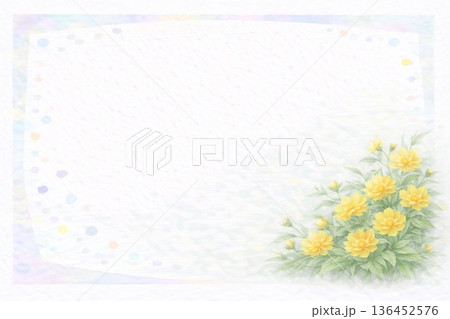 フレーム素材　花　ヤマブキ 136452576