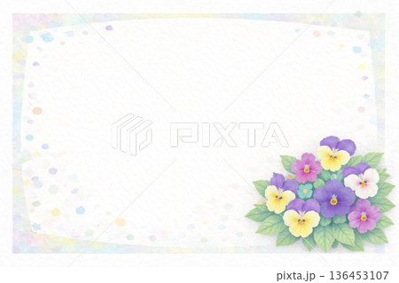フレーム素材　花　ビオラ 136453107