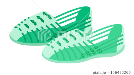 Huarache Green fisherman sandal shoe women flat pair. Transparent cage strap sandal pool deck sea shore. Technical Huarache Green fisherman sandal shoe women flat pair. Transparent cage strap sandal pool deck sea shore. Technical 136453260