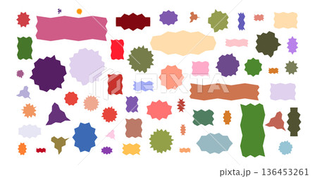 Set of wavy irregular organic forms. Hand-drawn blobs, polygons and rectangles for creative fills, poster accents Set of wavy irregular organic forms. Hand-drawn blobs, polygons and rectangles for creative fills, poster accents 136453261