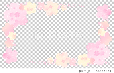 華やかで優しい色の桜のフレーム 華やかで優しい色の桜のフレーム 136453274