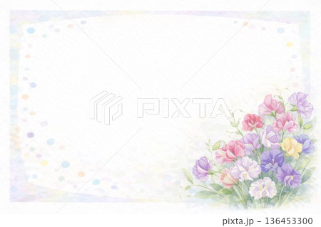 フレーム素材 花 スイートピー フレーム素材 花 スイートピー 136453300