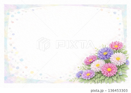 フレーム素材　花　アスター 136453303