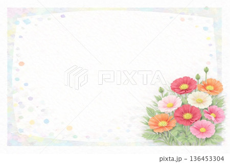 フレーム素材 花 ポピー フレーム素材 花 ポピー 136453304