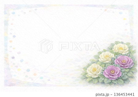 フレーム素材 葉牡丹 フレーム素材 葉牡丹 136453441