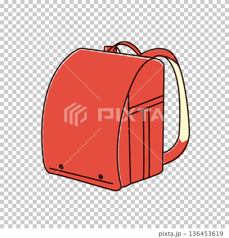 赤いランドセルのイラスト 136453619