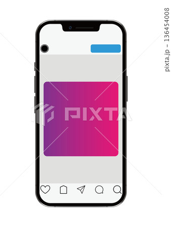 スマートフォンとSNS画面 スマートフォンとSNS画面 136454008