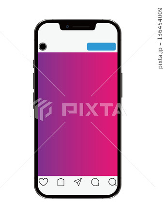 スマートフォンとSNS画面 136454009
