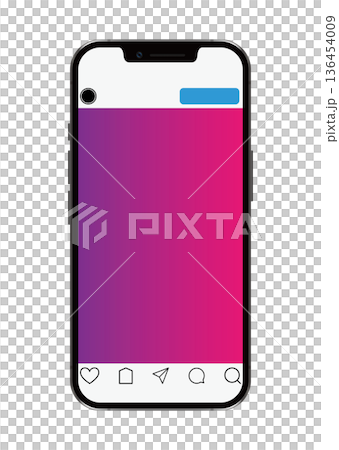スマートフォンとSNS画面 136454009