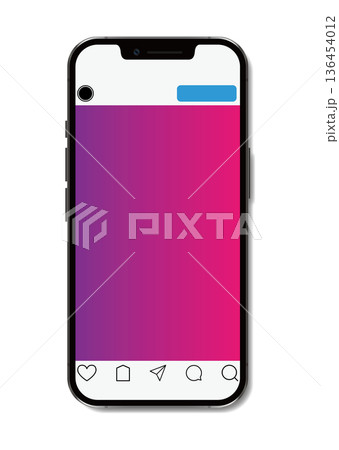 スマートフォンとSNS画面 スマートフォンとSNS画面 136454012