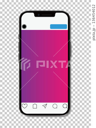 スマートフォンとSNS画面 スマートフォンとSNS画面 136454012