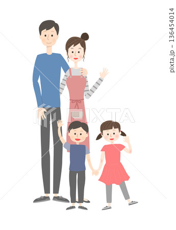 仲の良い家族のイラスト 仲の良い家族のイラスト 136454014