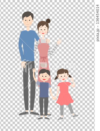 仲の良い家族のイラスト 仲の良い家族のイラスト 136454014