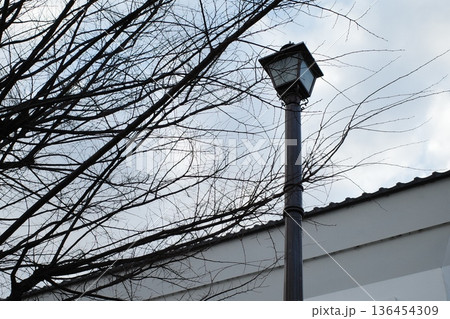 レトロな街灯のある風景 136454309