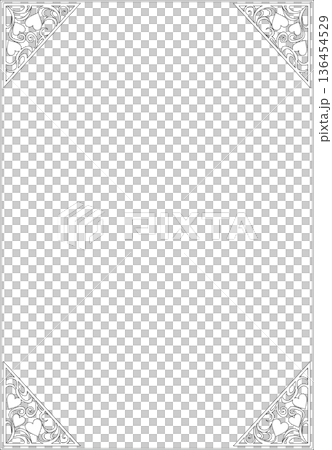 240 Vintage Calligraphy-Style Frame Materials (Decorative Borders, Decorative Frames, Hearts, Line Drawings, Black and White) 136454529