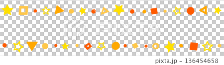 オレンジ色と黄色のかわいい模様のライン装飾 136454658