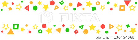 カラフルなかわいい模様のライン装飾 カラフルなかわいい模様のライン装飾 136454669