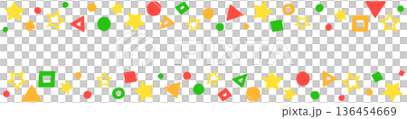 カラフルなかわいい模様のライン装飾 カラフルなかわいい模様のライン装飾 136454669