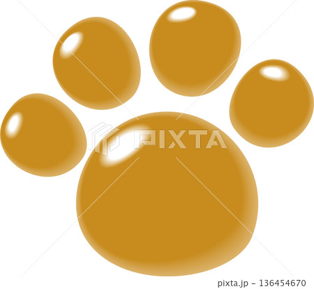 ベージュの犬のぷっくり足跡 ベージュの犬のぷっくり足跡 136454670