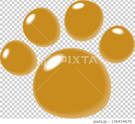 ベージュの犬のぷっくり足跡 ベージュの犬のぷっくり足跡 136454670
