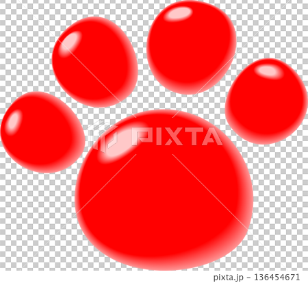 赤色の犬のぷっくり足跡 赤色の犬のぷっくり足跡 136454671
