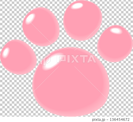Pale pink dog paw prints 136454672