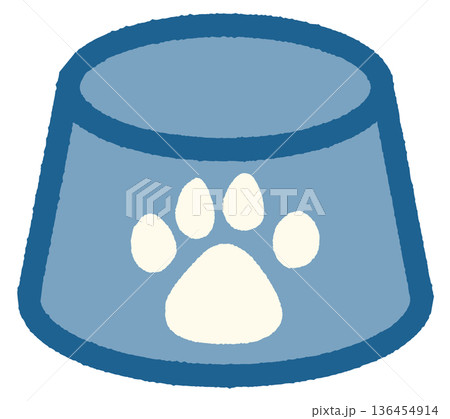 シンプルでかわいいペットの餌いれ 肉球 カラー 136454914