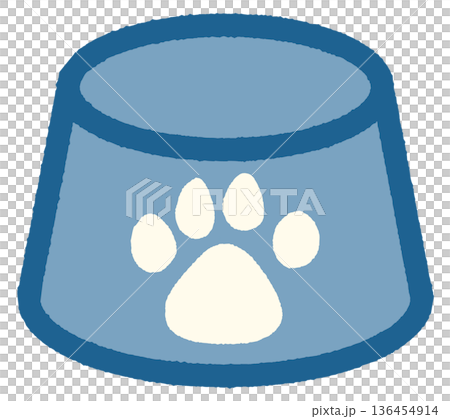 シンプルでかわいいペットの餌いれ 肉球 カラー 136454914
