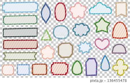Cute hand-drawn colorful frame set Cute hand-drawn colorful frame set 136455478