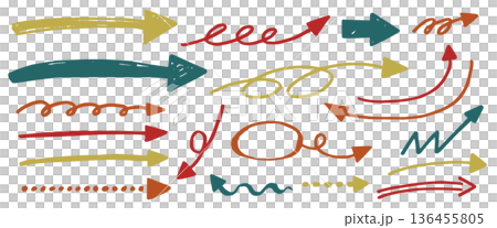 可愛又簡單的徒手畫箭材質套裝 136455805