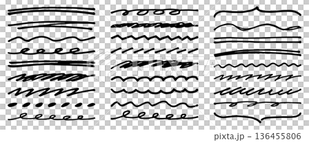 A simple and easy-to-use hand-drawn emphasis line set A simple and easy-to-use hand-drawn emphasis line set 136455806