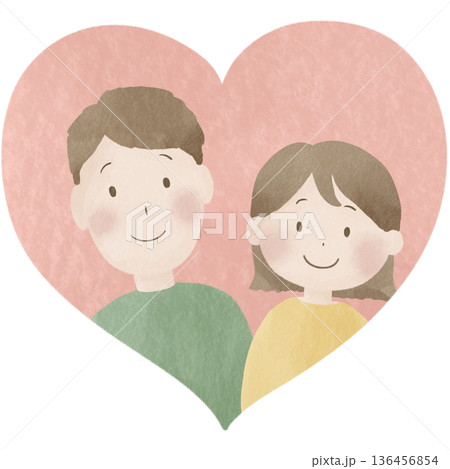 仲良し夫婦カップルのポートレート｜男女,2人,愛情,結婚 136456854